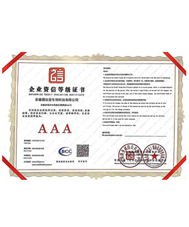 Enterprise credit rating certificate